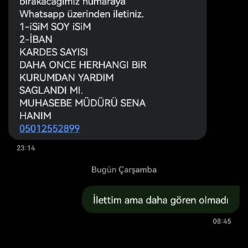 Vehbi Koç Vakfı (Burs Başvurusu) Burs Mesajıyla İlgili Şikayet