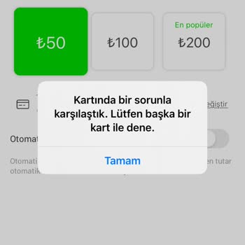 Martı Kartıma Bakiye Yükleyemiyorum