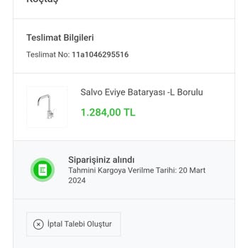 Koçtaş Sipariş Verdiğim Ürünümü Göndermedi