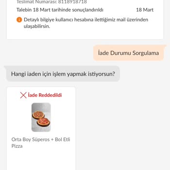 Trendyol Yemek Gelmeyen Siparişin İadesini İstiyorum