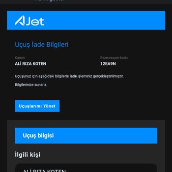 Anadolu Jet-Ajet Uyguna Almış Olduğum Bileti İptal Etti.