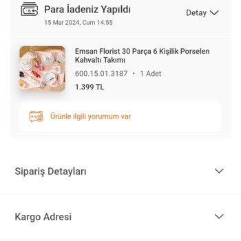 Karaca Züccaciye Ücretimi İade Et Karaca