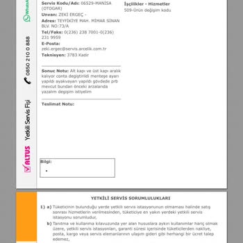 Altus Buzdolabı Şikayeti Hakkında