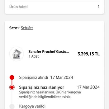 Vodafone Her Şey Yanımda Sipariş Hazırlanması Kargo