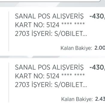 Obilet Ücreti İki Defa Kesmiş