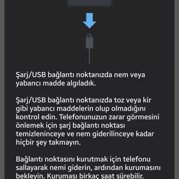 Samsung Telefonum Aniden Şarj Veya USB Bağlantı Noktası Uyarısı Verdi