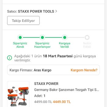 Trendyol Express Hırdavat Firması Ürünü Göndermiyor