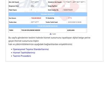 Aras Kargo K. Maraş/Sütçü İmam Şube- Kargomu Sürekli Kaybediyorlar