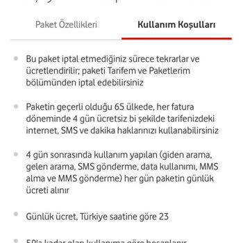 Vodafone Yurt Dışı Kullanım 4 Gün Ücretsiz Aldatmacası!