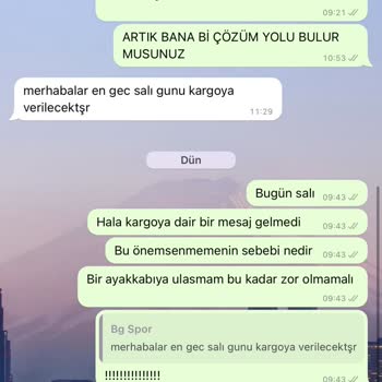 Bg Sportive 14 Gündür Ürünümü Kargolamıyor