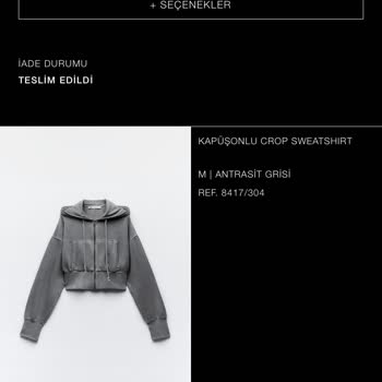 Zara 2 Alışverişimin İadesini Yapmadı