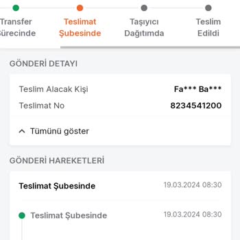 Trendyol Expres Ürünümü Şubede Bekletiyor.