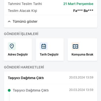 Trendyol Expres Ürünümü Şubede Bekletiyor.