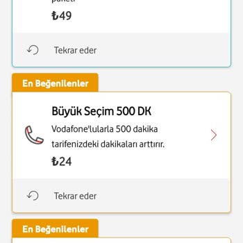 Vodafone Büyük Seçim 500 Dakika Her Yöne Ek Paketinin Gelmesini Talep Ediyorum!