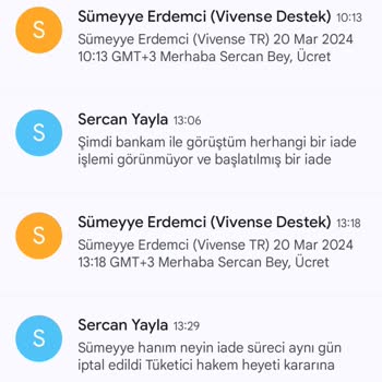 Vivense Paramı İade Etmiyor
