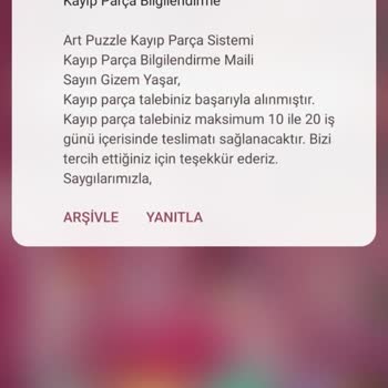 Art Puzzle Kayıp Parça Desteği