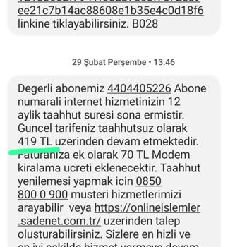 Sadenet Abonelik İptal Dilekçesi