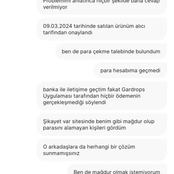 Gardrops Uygulaması Paramı Yatırmıyor