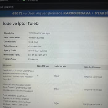 İndeks Kitap Kargoya Verilemeyen Ürün Mağduriyet