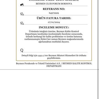 Beymen Club Ürünleri Kalitesiz Ve Ürününün Arkasında Durmuyor.