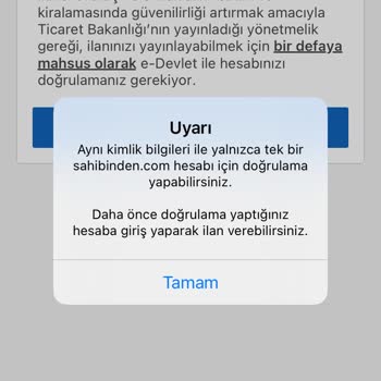 Sahibinden E-devlet Doğrulama Karmaşası Ve İlan Verme Engeli