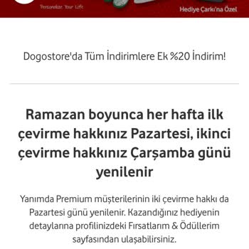 Vodafone Çark Sürekli Aynı İndirim Hediyesi