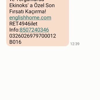 English Home Yanıltıcı İndirim Vaadinde Bulunan Mağaza!