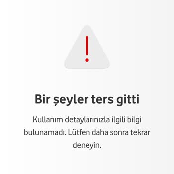 Vodafone Kullanım Detayı Sorunu
