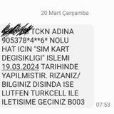 Turkcell Sim Kart Değişikliği Bana Ait Değil