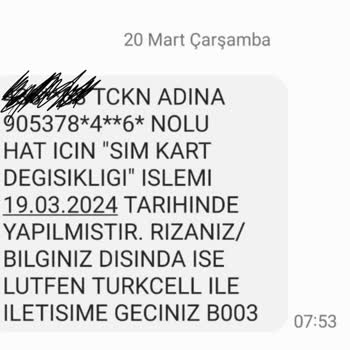 Turkcell Sim Kart Değişikliği Bana Ait Değil