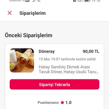 Yemeksepeti Sipariş İadesi Alamadım.