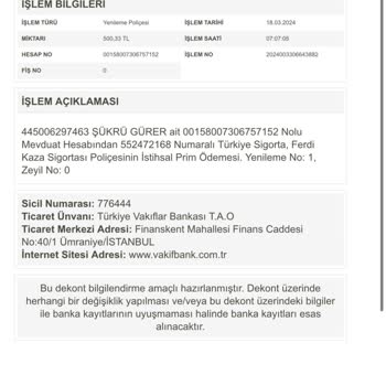 VakıfBank'ın Haberim Olmadan Sigorta Poliçelerini Tekrardan Çekilmesi