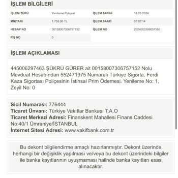 VakıfBank'ın Haberim Olmadan Sigorta Poliçelerini Tekrardan Çekilmesi