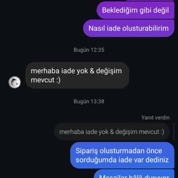 Creepy111 (Instagram: cancustom.com.tr) İade Olduğunu Söyleyip Daha Sonra İade Talebini Yerine Getirmediler