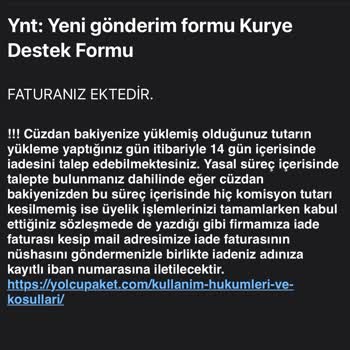 Yolcu Paket (yolcupaket.com) Yolu Paket İade Etmiyor