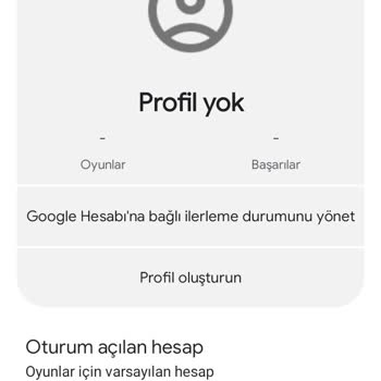 Google Play Play Games Oyuncu Profili Yok