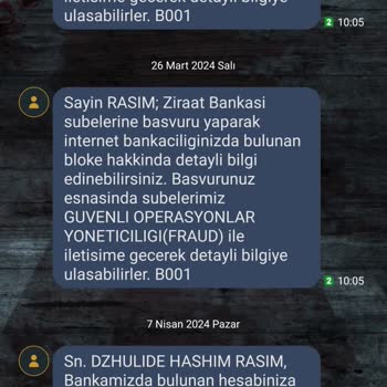 Ziraat Bankası Mobil Bankacılık Hesabıma Fraud Blokesi Koydu