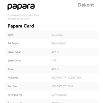 Bülent K***** Geofind Firması Para Çekmesi