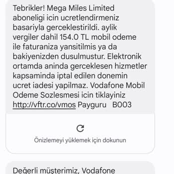 Vodafone Mobil Ödeme Sorunu