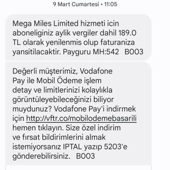 Vodafone Mobil Ödeme Sorunu