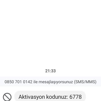 0850 701 01 42 850 Li Numaradan Gelen Aktivasyon Kodu