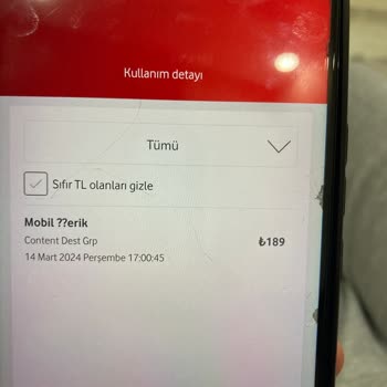 Vodafone İznim Olmadan Ücret Kesmesi