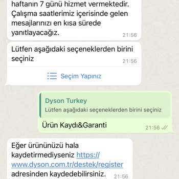 Dyson Müşteri Hizmetleri Geç Dönmesi Ürünün Kalitesizliği