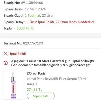 Migros Sanal Market Gelmeyen Sipariş Ve İptal