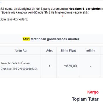 A101 Ürünümü 36 Gündür Teslim Etmiyor