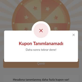 Trendyol Çark Çevirdim Kupon Tanımlanamadı