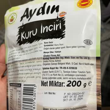 Migros Marketten Alınan Kuru İncirdeki Beyazımsı Madde Şikayeti