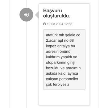 Antalya Büyükşehir Belediyesi Kaldırım Çalışması Sonucunda Otoparkıma Giremiyorum Hala İlgilenen Yok