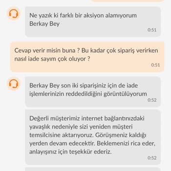 Trendyol Yemek Mt'nin Tehdit Vari Konuşması Ve Bozuk Ürün İadesi Yapılmaması