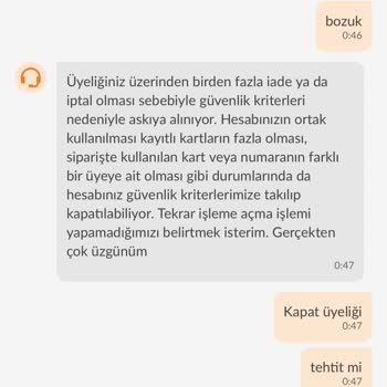 Trendyol Yemek Mt'nin Tehdit Vari Konuşması Ve Bozuk Ürün İadesi Yapılmaması